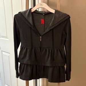 Women’s Black Peplum Hoodie Jacket